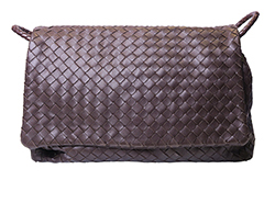 Flap Shoulder Bag, Intrecciato, Brown, 162117-VOOA2, DB, 3*